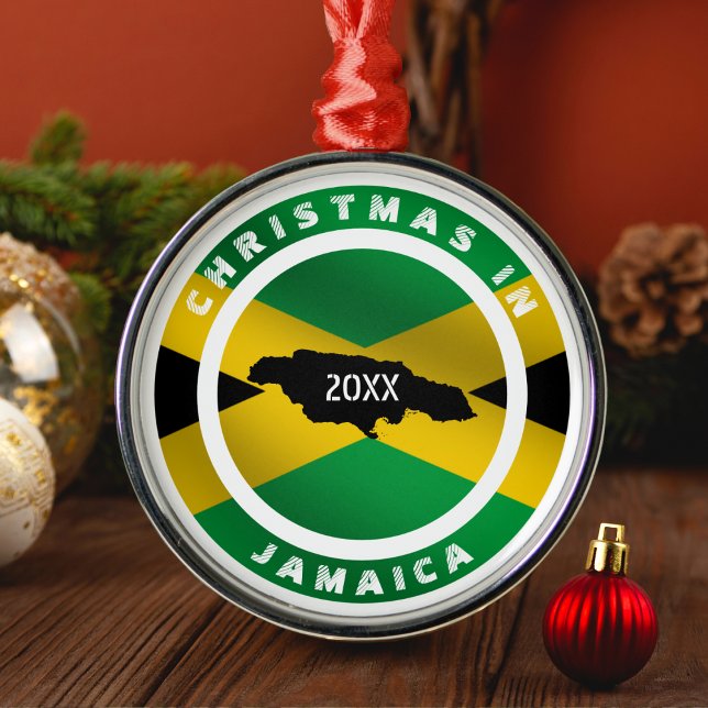 Weihnachten in Jamaika Urlaub auf Jamaika Ornament Aus Metall (Christmas in Jamaica Jamaican Holiday Vacation Metal Ornament)