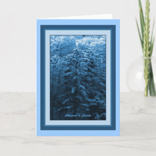 Weihnachten in Kanada Blue Holiday Card