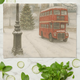 Weihnachten in London Geschenk für Reisende Feie Geschirrtuch