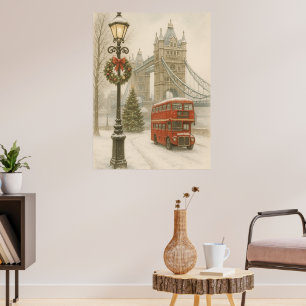 Weihnachten in London Geschenk für Reisende Feie Poster