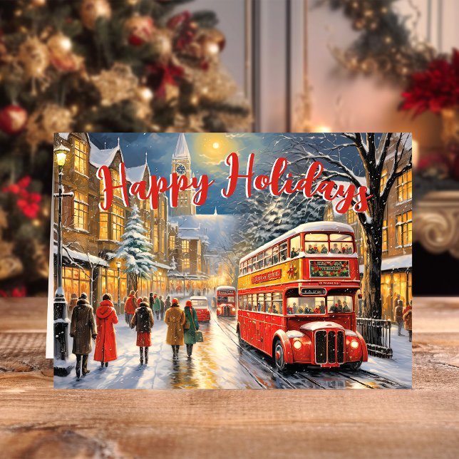 Weihnachten in London: Red Bus Street Scene (Von Creator hochgeladen)