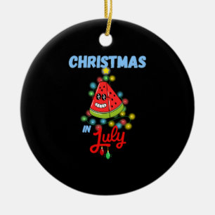 Weihnachten in lustiger Wassermelone Sommergestalt Keramik Ornament