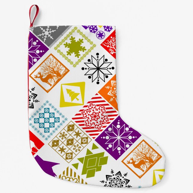 Weihnachten in mehreren Farben Kleiner Weihnachtsstrumpf (Vorderseite)