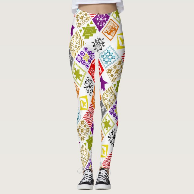 Weihnachten in mehreren Farben Leggings (Vorderseite)