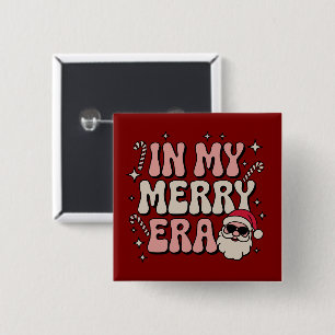 Weihnachten in meiner fröhlichen Ära Cute Groovy X Button
