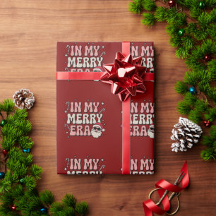 Weihnachten in meiner fröhlichen Ära Cute Groovy X Geschenkpapier