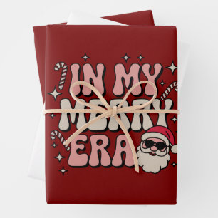 Weihnachten in meiner fröhlichen Ära Cute Groovy X Geschenkpapier Set