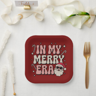 Weihnachten in meiner fröhlichen Ära Cute Groovy X Pappteller