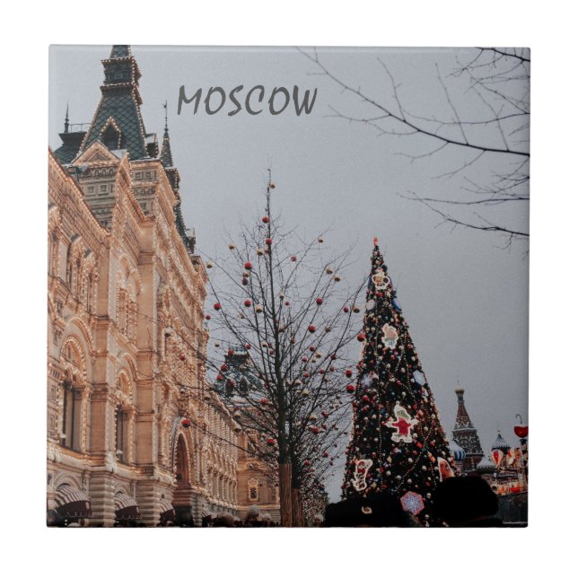 Weihnachten in Moskau Fliese (Vorderseite)