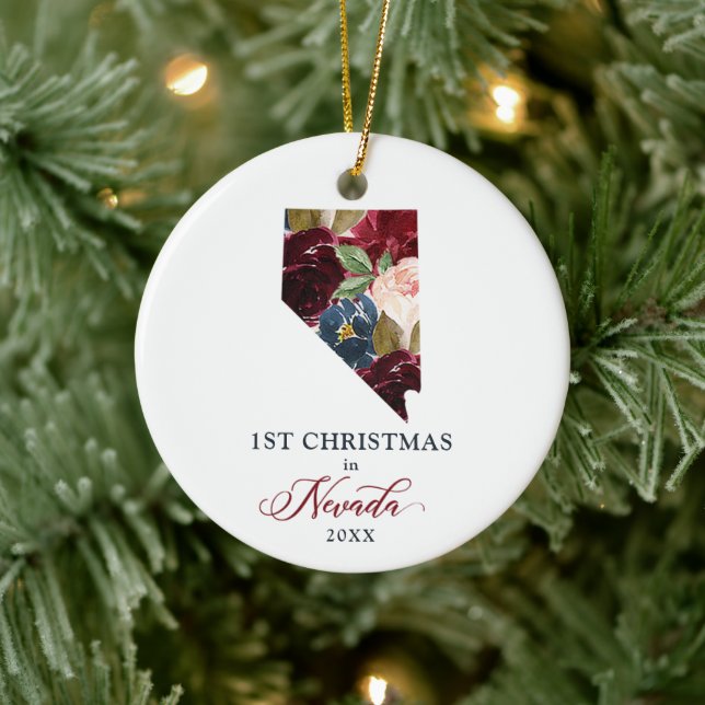 Weihnachten in Nevada Personalisiert neue Zuhause Keramik Ornament (Baum)