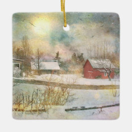 Weihnachten in New England Keramikornament