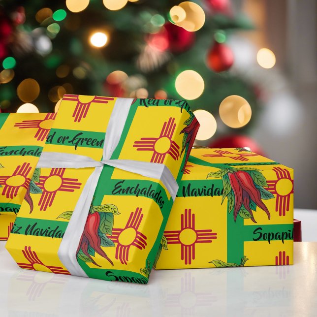 Weihnachten in New Mexico riecht nach dem Enchilad Geschenkpapier (Von Creator hochgeladen)