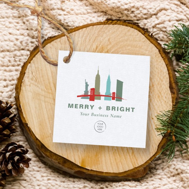 Weihnachten in New York, Architektur-Skyline-Gesch Geschenkanhänger (Von Creator hochgeladen)