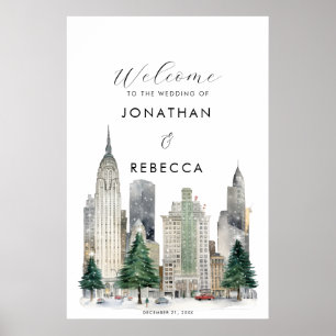 Weihnachten in New York Begrüßungsschild Poster