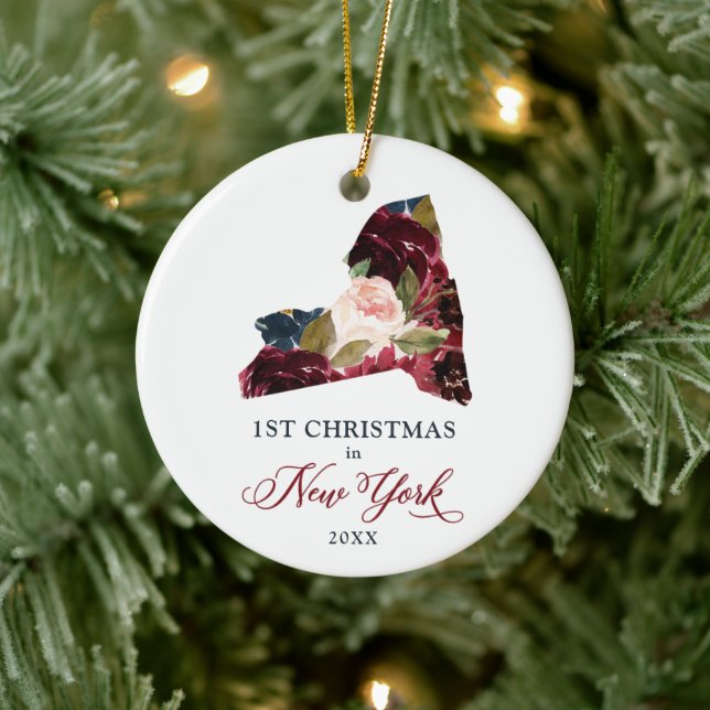 Weihnachten in New York Personalisierter NYC-Staat Keramik Ornament (Baum)
