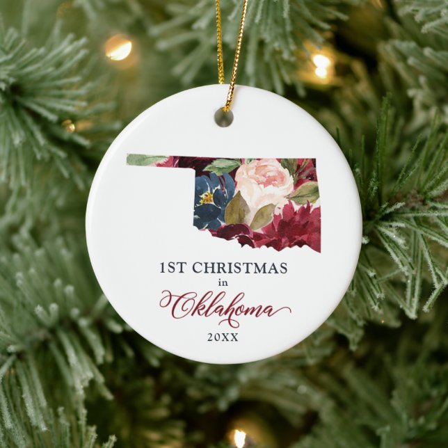 Weihnachten in Oklahoma Ok Personalisiert Keramik Ornament (Baum)