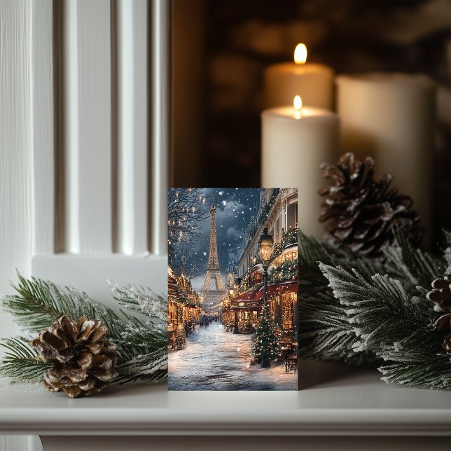 Weihnachten in Paris: Eiffelturmmarkt nachts (Von Creator hochgeladen)