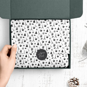 Weihnachten in Paris   GEMUSTERT Seidenpapier