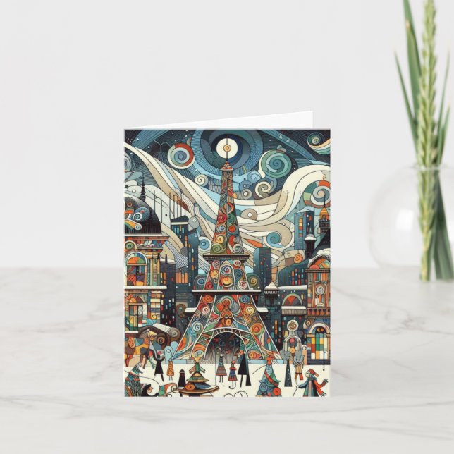 Weihnachten in Paris Karte (Vorderseite)