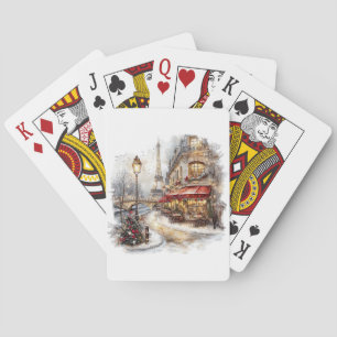 Weihnachten in Paris spielen Karten Spielkarten