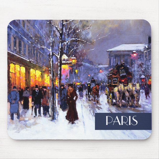 Weihnachten in Paris. Weihnachtsgeschenk Mousepad (Vorne)