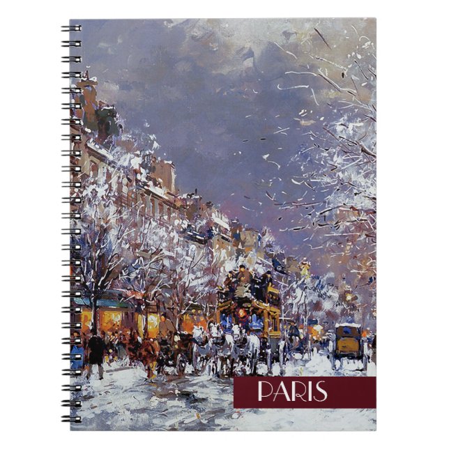 Weihnachten in Paris. Weihnachtsgeschenkpapier Notizblock (Vorderseite)