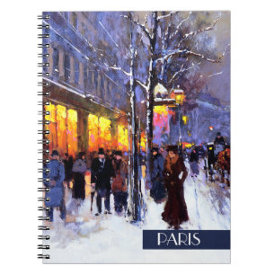 Weihnachten in Paris. Weihnachtsgeschenkpapier Notizblock