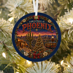 Weihnachten in Phoenix Vintage-Reiseandenken Ornament Aus Metall
