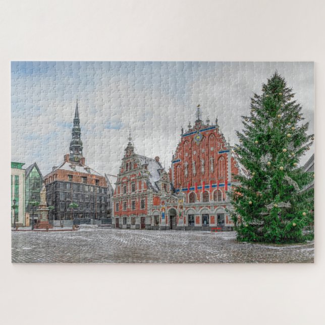 Weihnachten in Riga Lettland Jigsaw Puzzle (Horizontal)