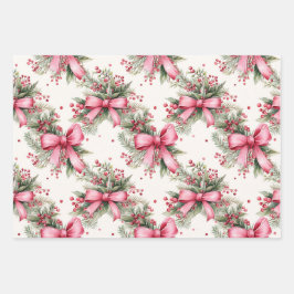 Weihnachten in Rosa Geschenkpapier Set