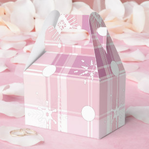 Weihnachten in Rosa Karo Schneeflocken  Geschenkschachtel