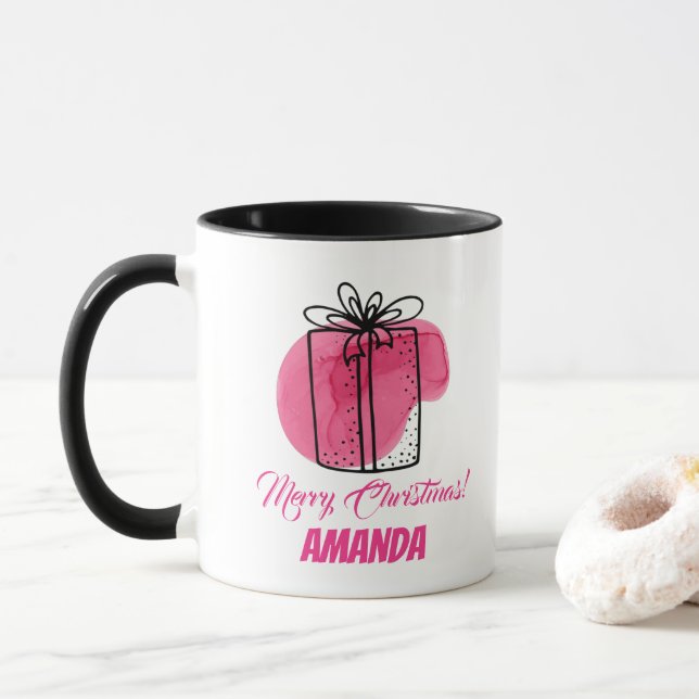 Weihnachten in Rosa Tasse (Mit Donut)