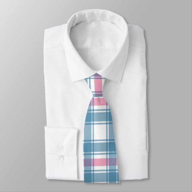 Weihnachten in Rosa und Blau Tartan Krawatte (Gebunden)