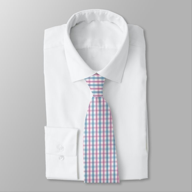 Weihnachten in Rosa und Blau Tartan Krawatte (Gebunden)