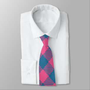 Weihnachten in Rosa und Blau Tartan Krawatte