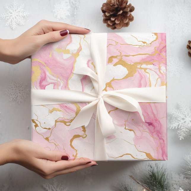 Weihnachten in Rosa und Gold Geschenkpapier (Von Creator hochgeladen)