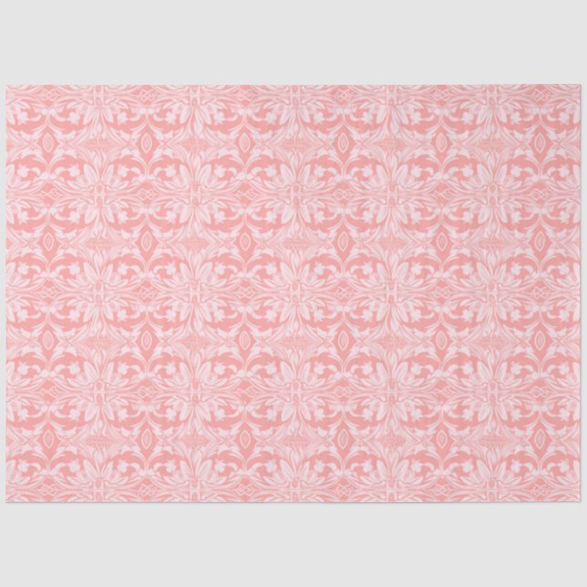 Weihnachten in Rosa und Weiß-Blütenmuster Seidenpapier (Vorderseite)