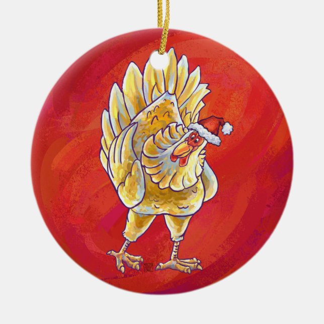 Weihnachten in Rot Keramikornament (Vorne)