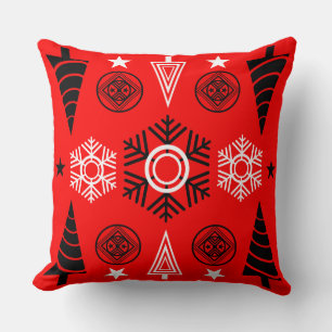 Weihnachten in Rot und Schwarz Kissen