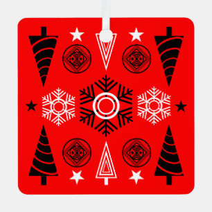 Weihnachten in Rot und Schwarz Ornament Aus Metall