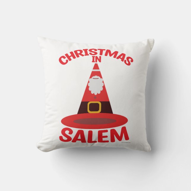 Weihnachten in Salem New England Hexenhut Santa Kissen (Vorderseite)