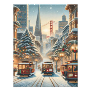 Weihnachten in San Francisco – Bay Skyline Fotodruck