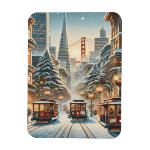 Weihnachten in San Francisco – Bay Skyline Magnet