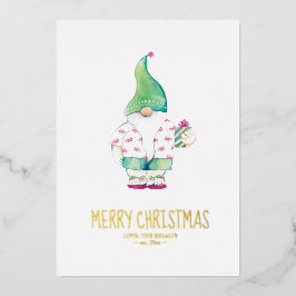 Weihnachten in Sand Santa Watercolor Folien Feiertagskarte
