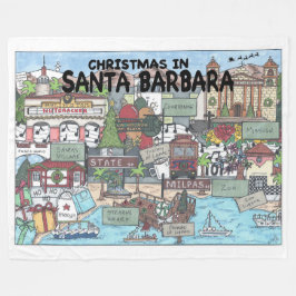 Weihnachten in Santa Barbara Fleecedecke