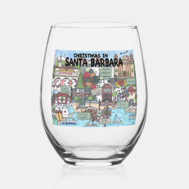 Weihnachten in Santa Barbara Glass Weinglas Ohne Stiel