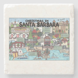 Weihnachten in Santa Barbara Steinuntersetzer