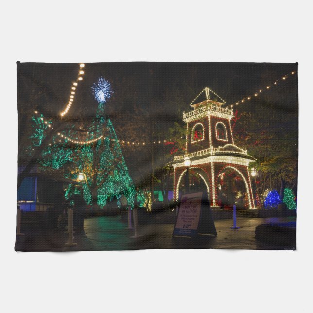 Weihnachten in Silver Dollar City Geschirrtuch (Horizontal)