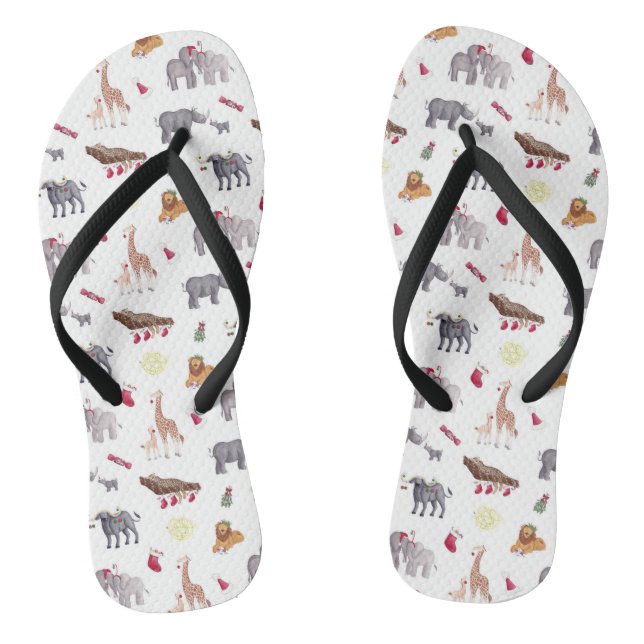 Weihnachten in Südafrika Wild Big 5 Tier Flip Flops (Fußbett)