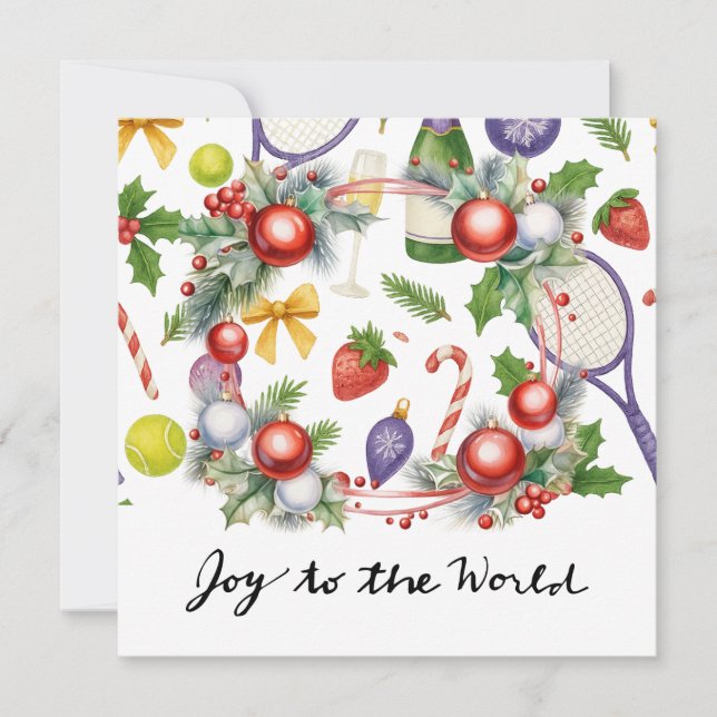 Weihnachten in Tennis mit Racket und Weihnachtskra (Vorderseite)